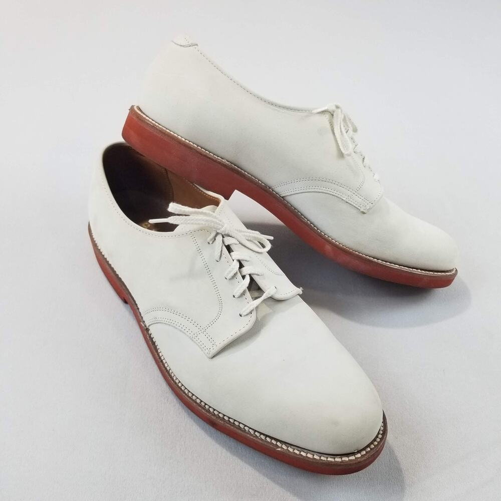 Walk-Over Shoes Mens Size 11.5 D White Suede Buck Dress Derby Oxford USA
